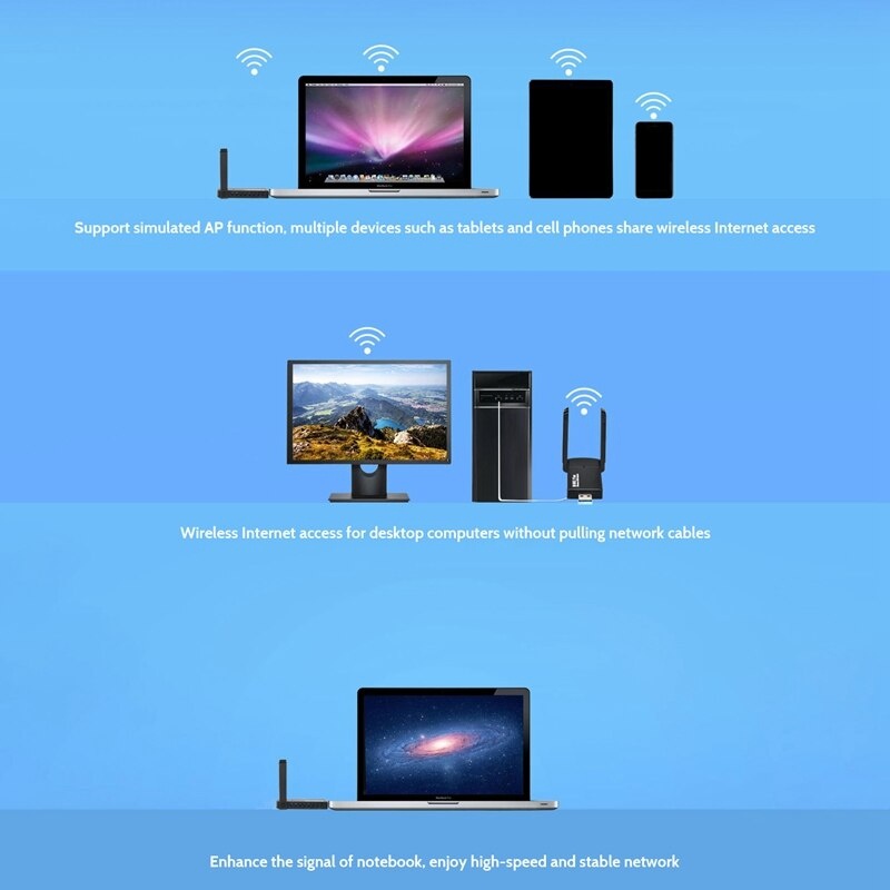 USB 3.0 Wireless WIFI Adapter 1300Mbps Long Range Dongle Dual Band 5Ghz Network - Image 6